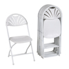 Zown Folding Chair, Stacking, Resin, Fanback, Banquet, White, PK8 60542WHT8E